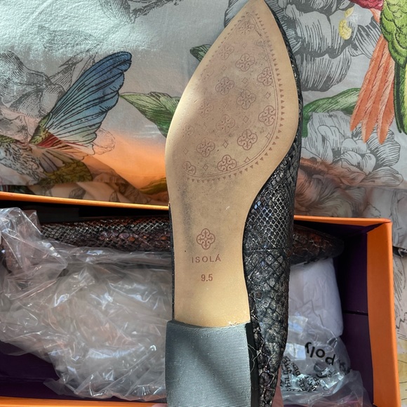 Isola flats. Black silver metallic. Size 9.5. Gently worn - Picture 5 of 6